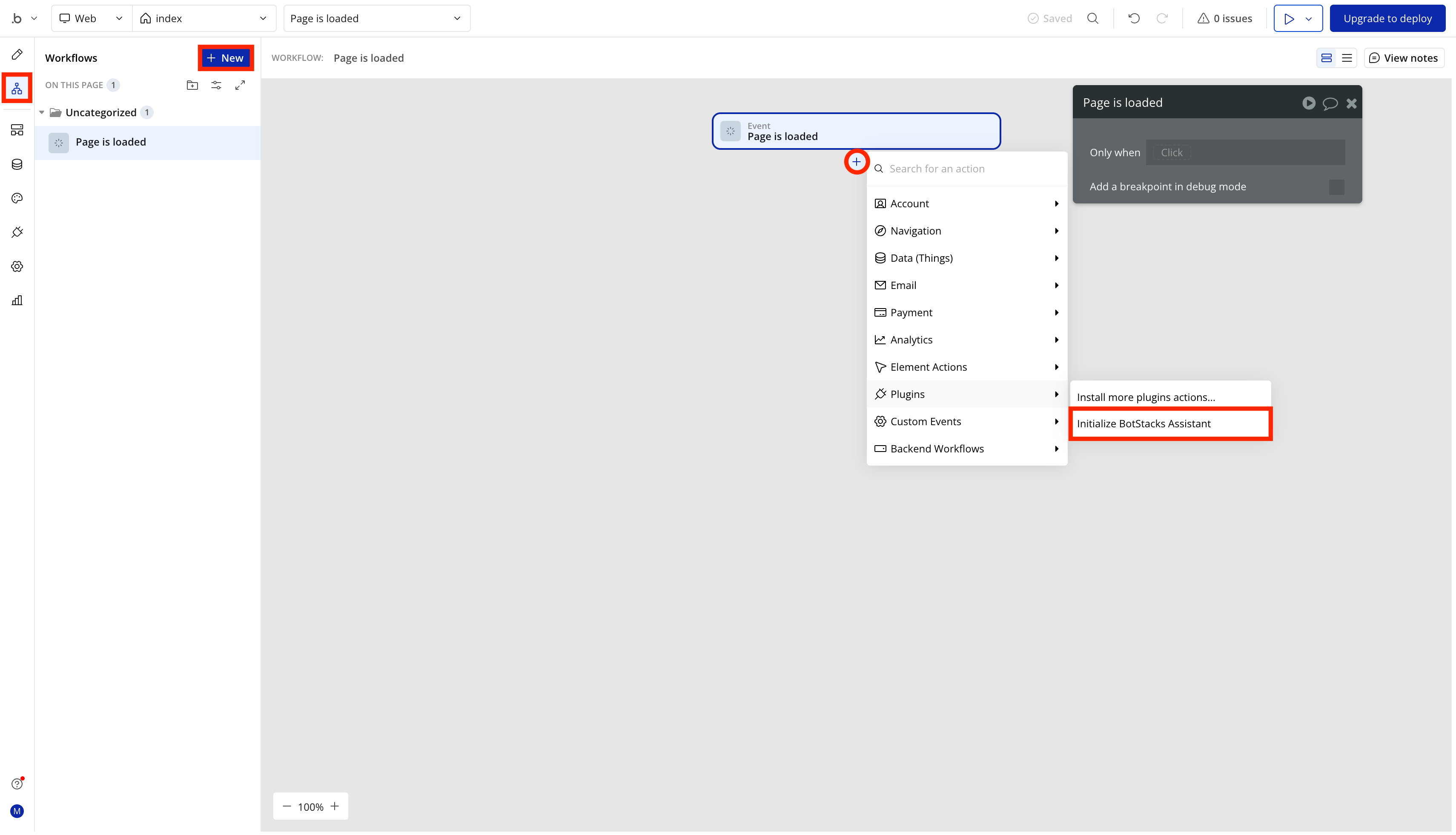 Bubble workflow setup